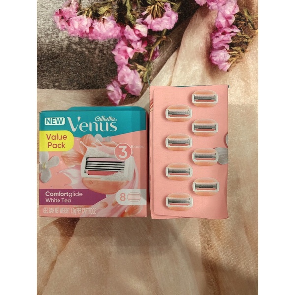 Gillette Venus Comfortglide - Hộp 8 lưỡi/đầu dao cạo thay thế -Hàng Úc