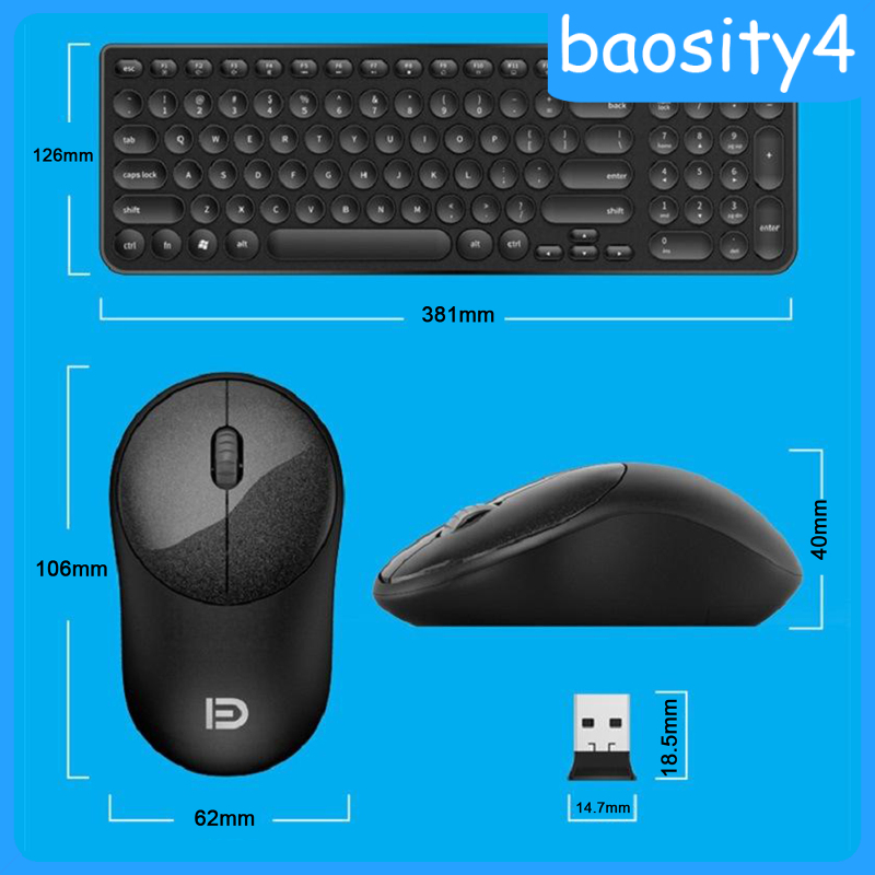 Combo Bàn Phím + Chuột Không Dây 2.4g Màu Xanh Lá Retro | BigBuy360 - bigbuy360.vn