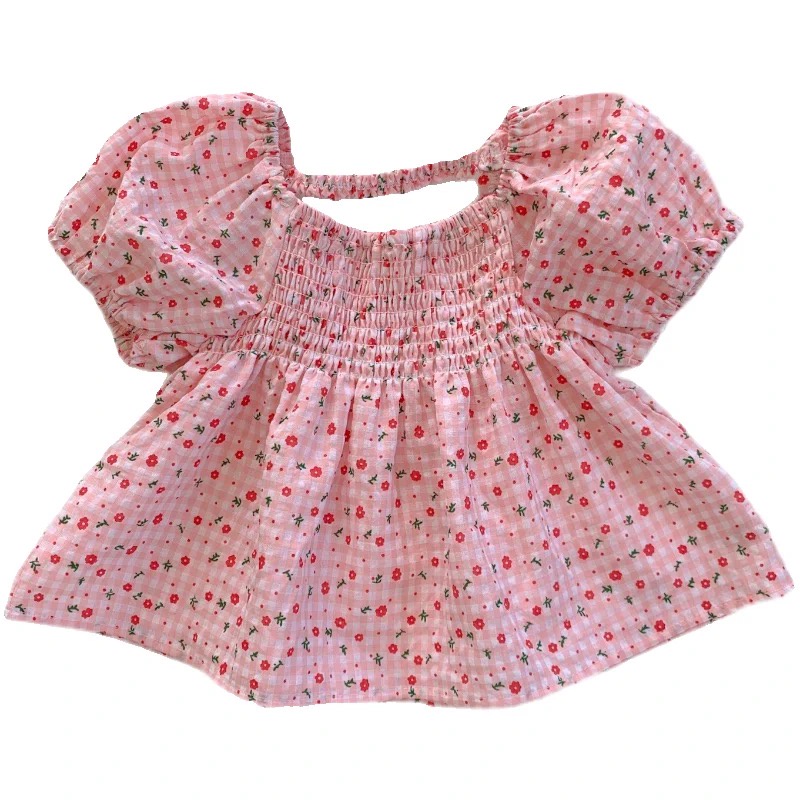 Áo Sơ Mi Tay Ngắn Phồng Họa Tiết Hoa Phong Cách Hàn Quốc Thời Trang Mùa Hè Mới Dành Cho Nữ 2023