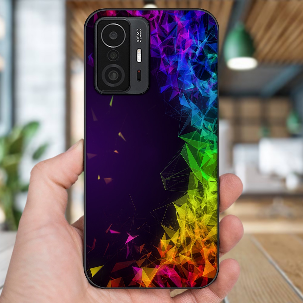 Ốp lưng Xiaomi 11T viền đen in hình hoạ tiết 3D