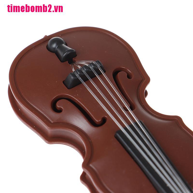 (Hàng Mới Về) 1 Bộ Dụng Cụ Đàn Violin Mini Bằng Nhựa Trang Trí Nhà Búp Bê