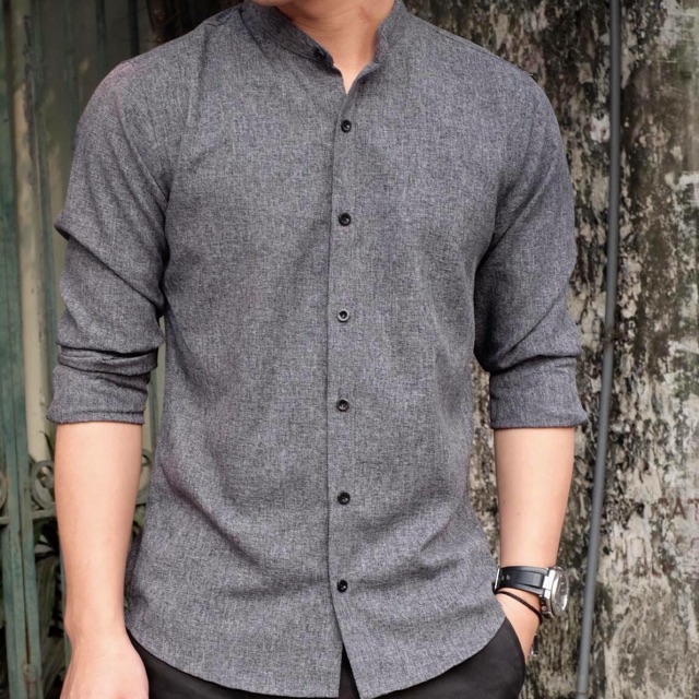 Sơ mi nam cổ tàu phong cách Hàn Quốc