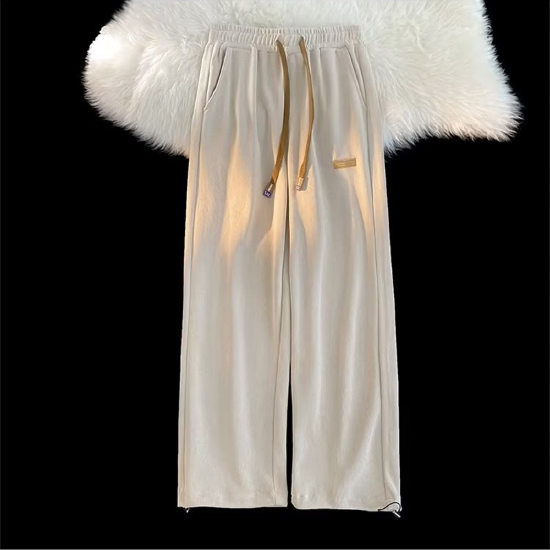 Quần Dài Dáng Rộng Lưng Thun Co Giãn Thoải Mái Phong Cách Hip Hop Đường Phố Hàn Quốc Cỡ Lớn M-3XL Cho Nam