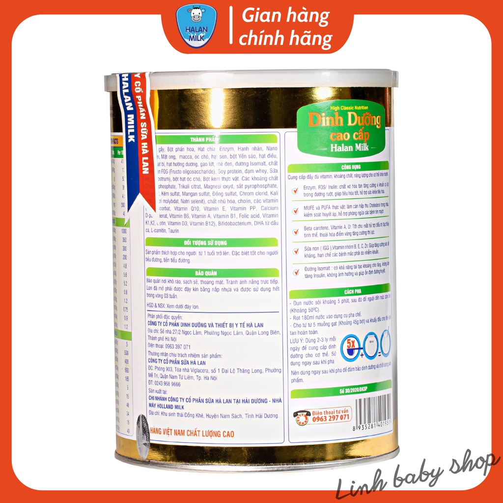 Sữa dinh dưỡng cao cấp halanmilk - Cung cấp dinh dưỡng, bổ sung vitamin, phục hồi sức khỏe,Halanmilk