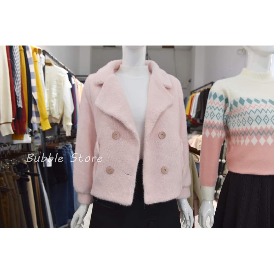 Áo dạ lông cao cấp 4 cúc màu be, xanh. | BigBuy360 - bigbuy360.vn