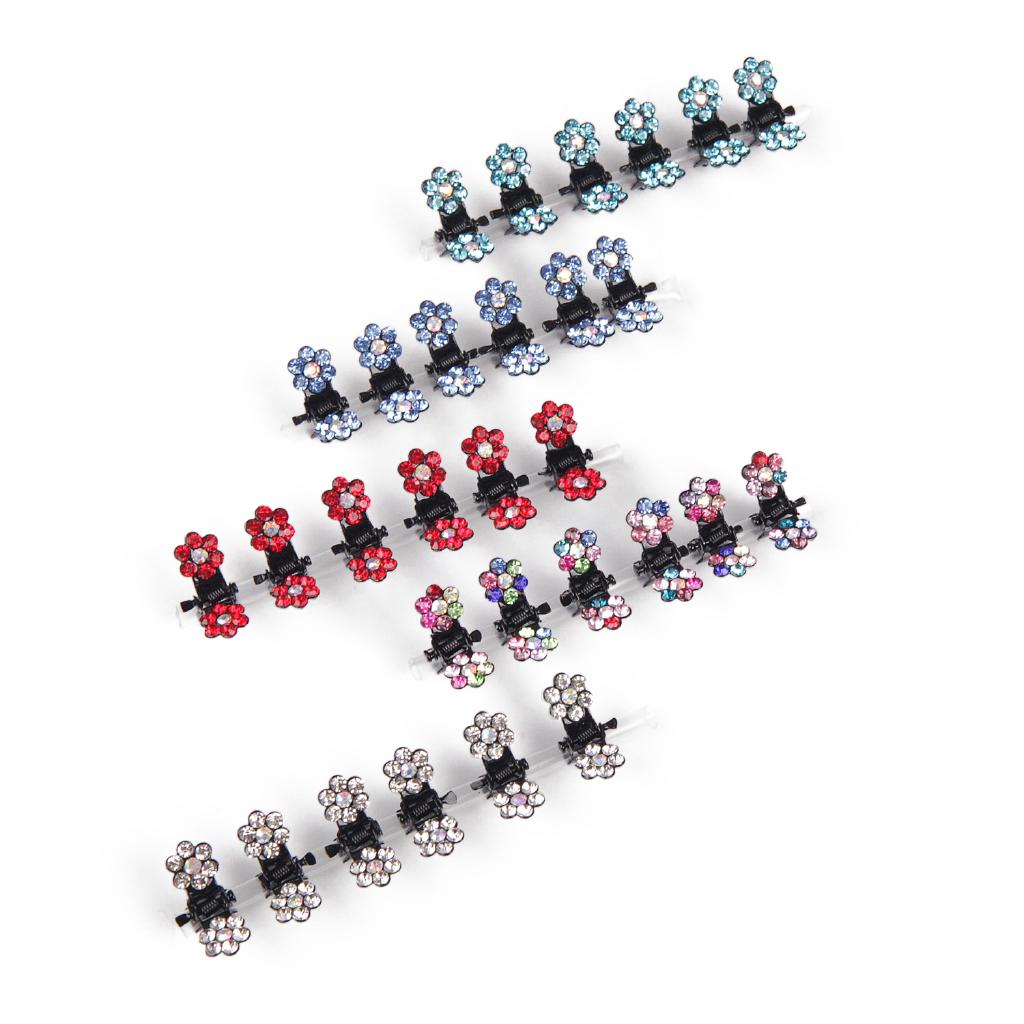 Set 6 kẹp tóc hoa đính đá pha lê cho bé gái