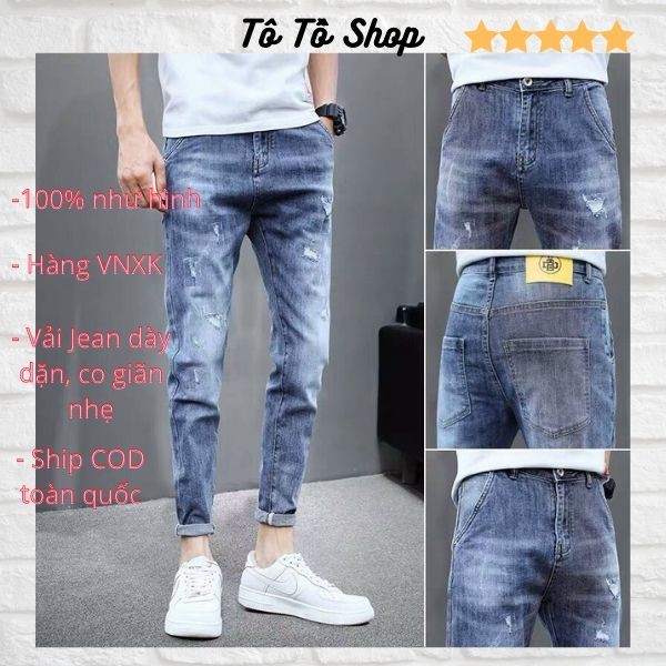 Quần Jean Nam Mẫu Mới ❤️FREESHIP❤️ Quần Bò Nam Chất Liệu Denim Cao Cấp Thời Trang Chuẩn Hàng Shop Tô Tồ Shop - QJNTT28