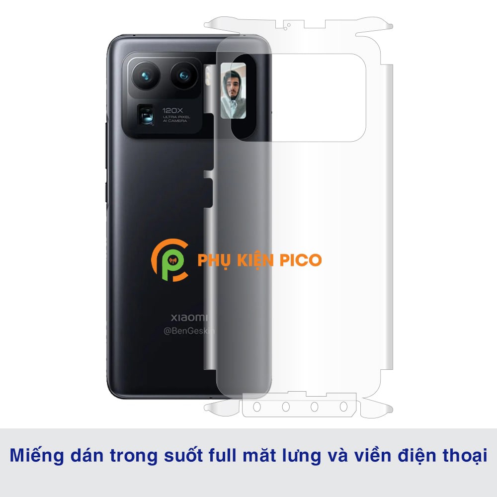 Dán lưng Mi 11 Ultra full mặt lưng full viền trong suốt PPF tự phục hồi vết xước - Dán dẻo Xiaomi Mi 11 Ultra