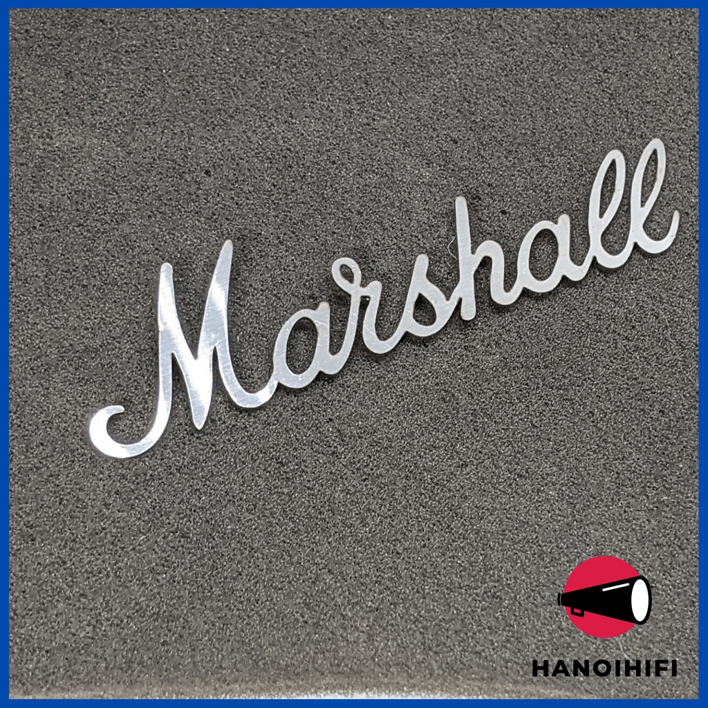 Logo marshall, chữ marshall, chữ inox cắt bằng laser siêu chuẩn, siêu đẹp từ shop hà nội hifi