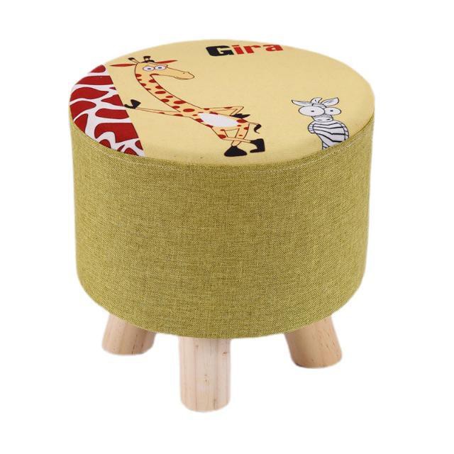 Stool Home Vải Sáng tạo Ghế thời trang Phòng khách Sofa đẩu Gỗ rắn thấp cho người lớn băng nhỏ