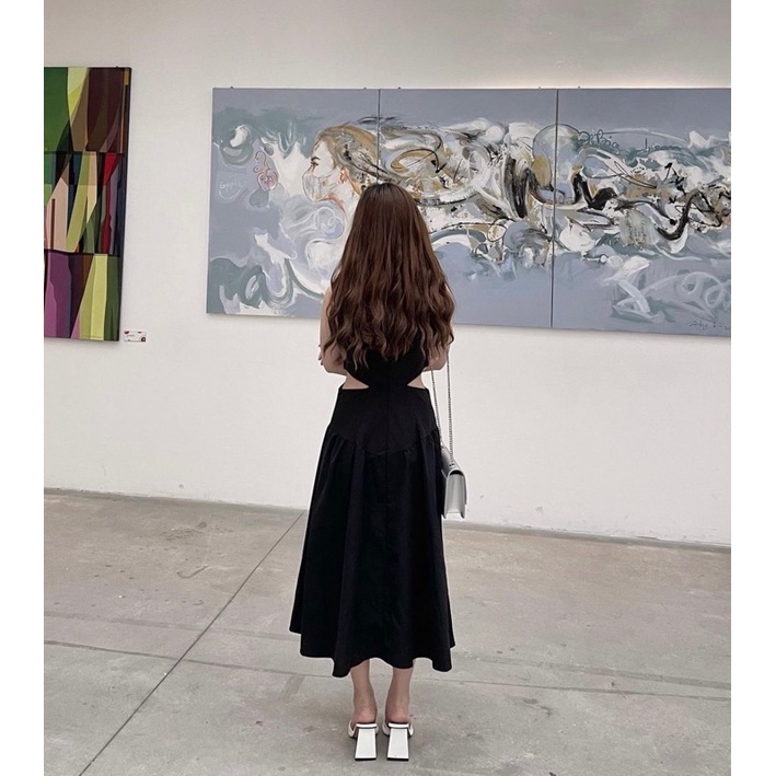 Váy cut out hở eo dáng dài