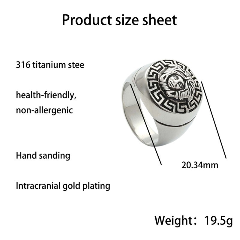 Nhẫn Thời Trang TITANIUM  Versac mặt logo thương hiệu độc  - Mẫu N015