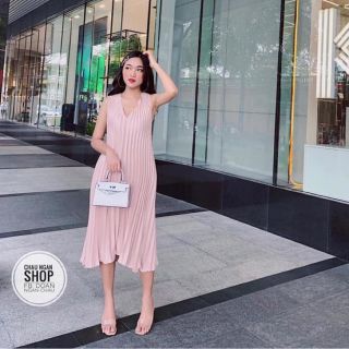 Đầm suông lụa dập ly