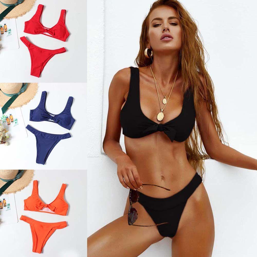 LLOYD Bộ Đồ Bơi Bikini Tam Giác Họa Tiết Da Báo Có Đệm Nâng Ngực Phong Cách Brazil