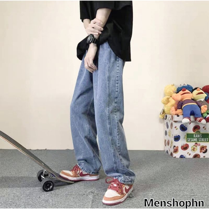 Quần Jean Baggy nam xanh sáng nhạt ống xuông rộng S01 style hàn quốc 2021 - MENSHOPHN | BigBuy360 - bigbuy360.vn