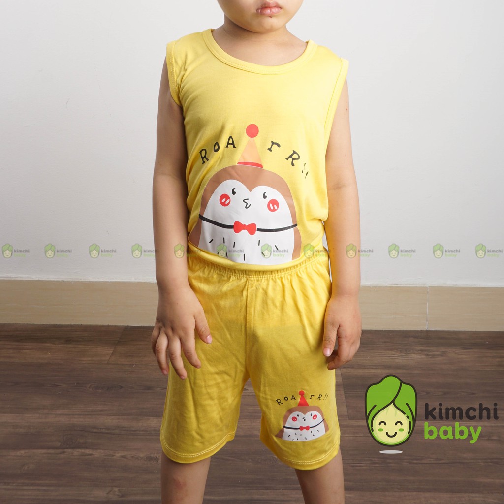 Bộ Ba Lỗ Bé Gái, Bé Trai Minky Mom Vải Thun Lạnh Họa Tiết Kute Đáng Yêu, Áo Ba Lỗ Cho Bé Mặc Nhà Thoáng Mát MKM3LO2103