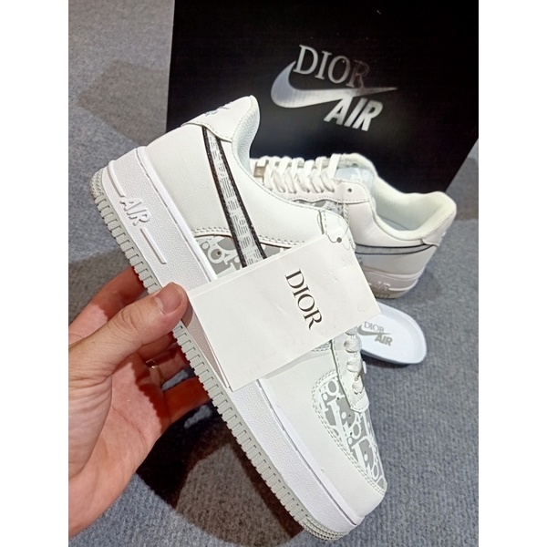 Ảnh thật Giày sneaker force chữ xám thấp cổ