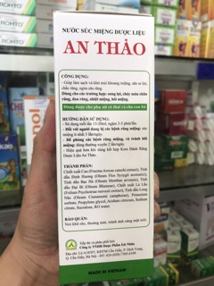 NƯỚC SÚC MIỆNG AN THẢO 250ml