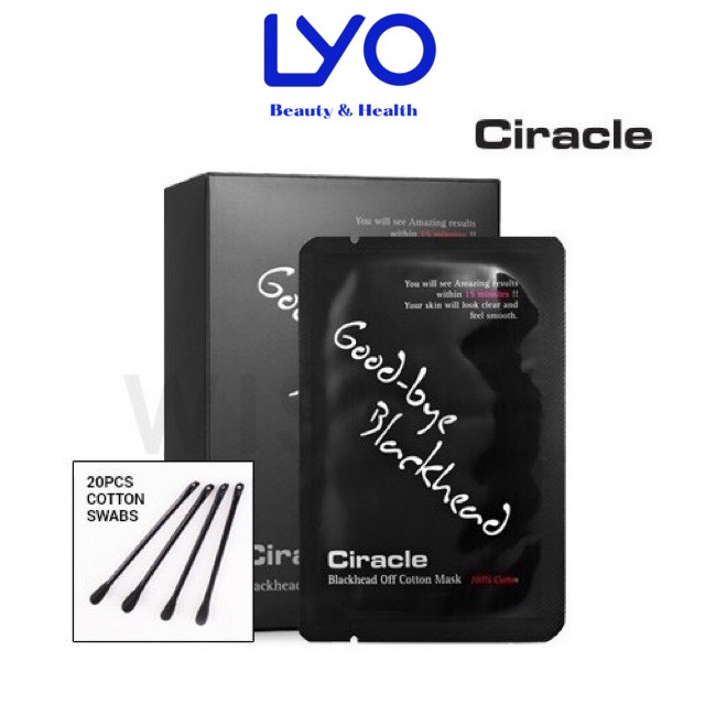 Mặt nạ miếng dán đẩy mụn lột mụn đầu đen Good bye Blackhead Ciracle  Hộp 20 miếng - combo 10 miếng Hàn Quốc chính hãng