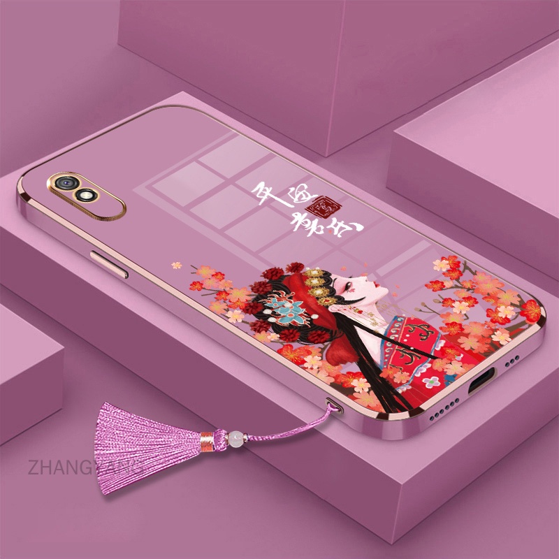 Ốp Điện Thoại TPU Silicone Mềm Mạ Điện Có Dây Đeo Cho Redmi 9a 9t 9c 10c