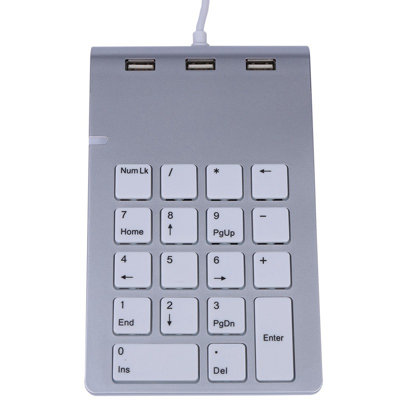 Rocketek Mini Numeric Keypad Keyboard 18Keys Numeric Key Pad Numpad Number Pad With 3 Ports Usb Hub For Laptop Desktop Pc