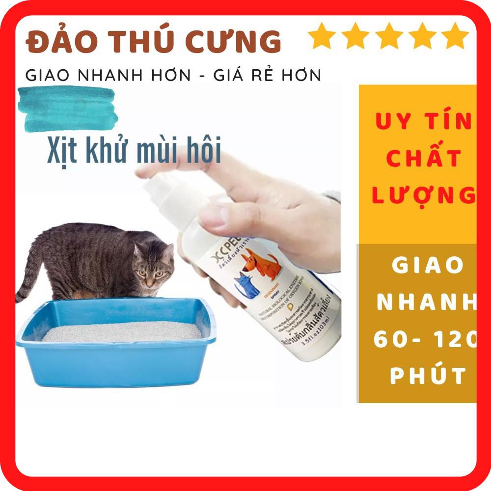 Doremiu- XC PET 100ml (thailand) Xịt thơm khử mùi hôi cát mèo và mùi hôi trên cơ thể chó mèo