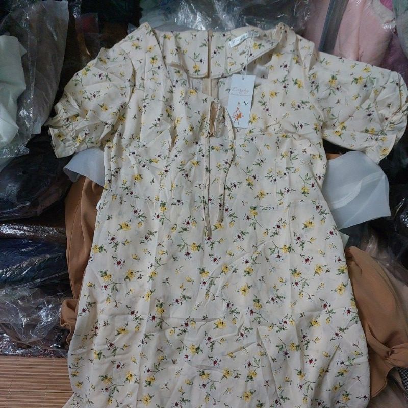 Đầm hoa nude dáng A 87k (chốt live)