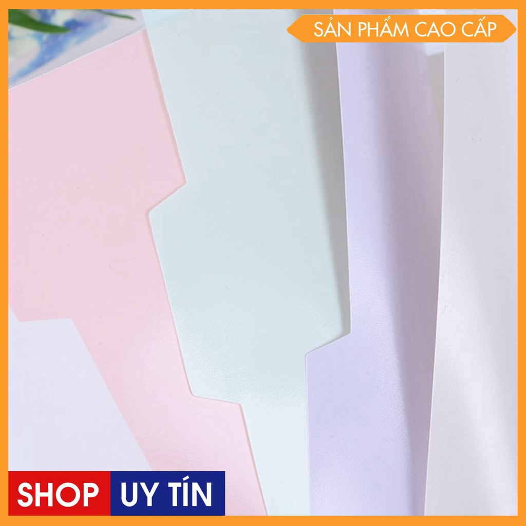 Tab phân trang chia trang chỉ mục set 4 tờ trơn màu A5 B5 A4 20 26 30 lỗ bìa phân trang sổ còng nhiều màu