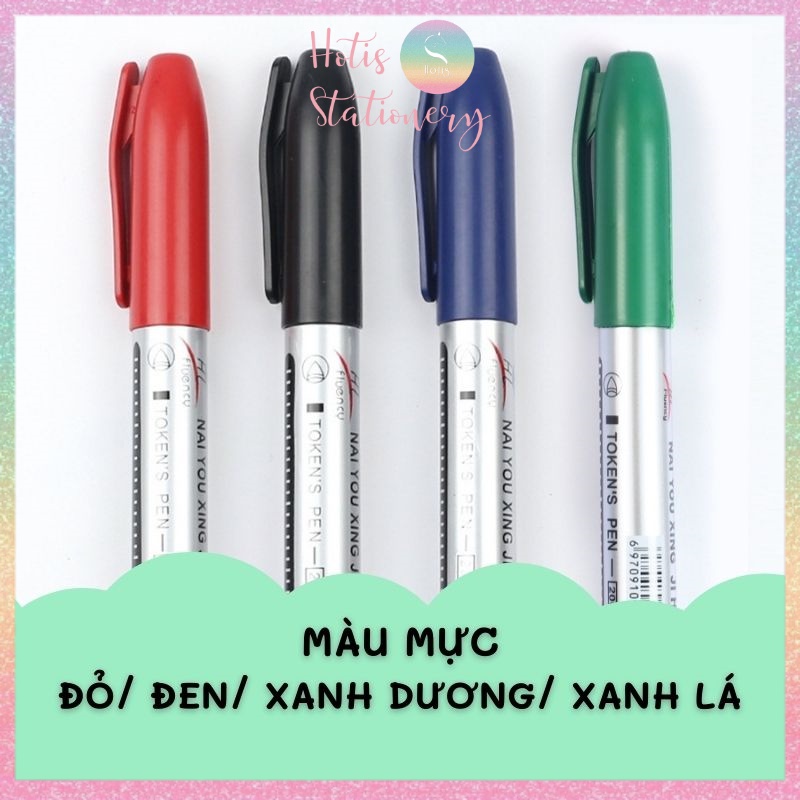 Bút lông dầu dầu đầu to, không xóa được - Đen/ Đỏ/ Xanh dương/ Xanh lá