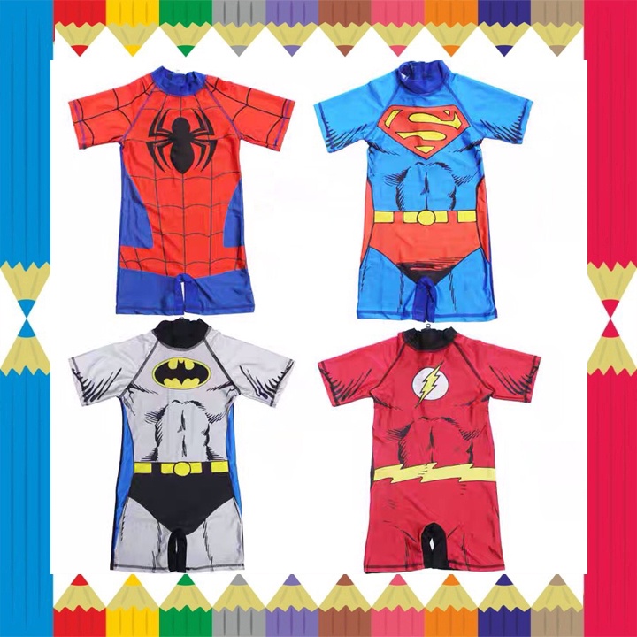 Bộ Đồ Bơi Liền Thân Cho Bé Siêu Nhân Người Nhện Spiderman