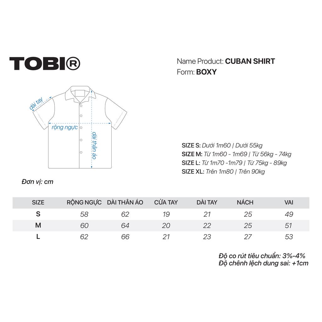 Áo Sơ Mi Trơn Ngắn Tay In Vân Đá TOBI