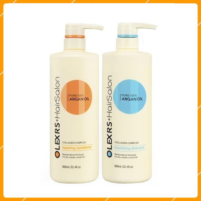 CẶP DẦU GỘI XẢ DƯỠNG TÓC CAO CẤP OLEXRS 960ML - HAIR SALON ARGAN OIL - ANNA COSMETIC