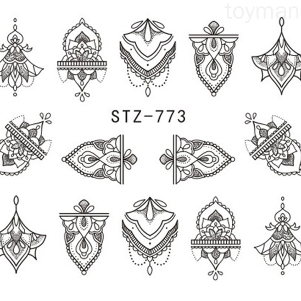 [Hàng mới về] Miếng hình dán trang trí móng tay họa tiết cây nấm phong cách retro đẹp mắt DIY