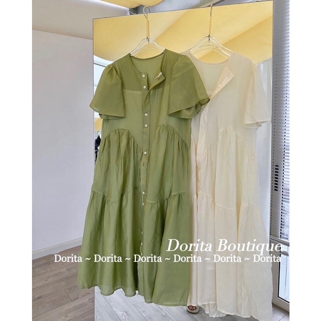 Váy babydoll vải tơ mềm 2 lớp cộc tay xoè dài, Đầm babydoll kèm váy 2 dây bên | WebRaoVat - webraovat.net.vn