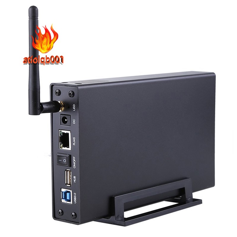 Blueendless BS-U35WF 300Mbps 3.0 Wi-Fi Streaming 3.5" External Hard Drive HDD Enclosure &File Server &AP & USB WiFi Storage RJ45 with 2dbi Antenna