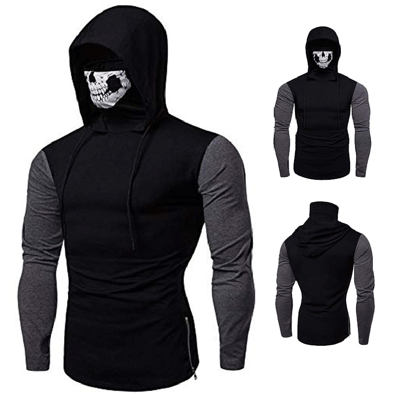 Áo Khoác Hoodie Tay Dài Có Mũ Trùm Đầu Và Khẩu Trang Che Mặt Cho Nam