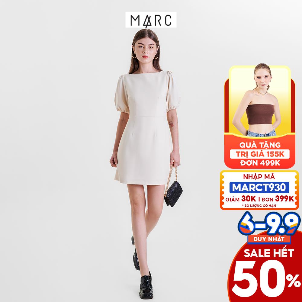 Đầm nữ MARC FASHION mini cổ thuyền tay phồng CBHH021722