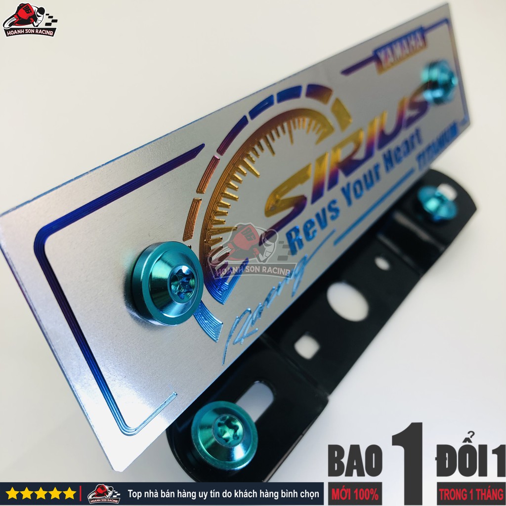 Bảng tên SIRIUS  titan chính hãng, tặng pát gắn và ốc titan gr5 xanh lục bảo  Hoành Sơn Racing