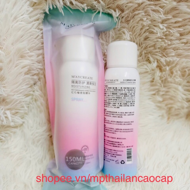 Chai Xịt Chống Nắng và Làm Trắng Da Maycreate 150ml