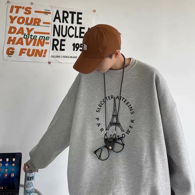Áo sweatshirt tay dài dáng rộng mặc chui đầu size M-5XL ấm áp phong cách Nhật Bản thời trang dành cho nam