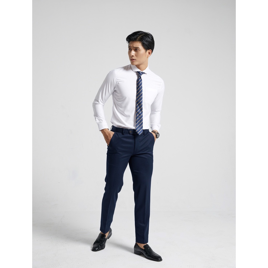 Áo sơ mi nam dài tay cơ bản có túi trắng trơn 4SMDB121TRK | BigBuy360 - bigbuy360.vn