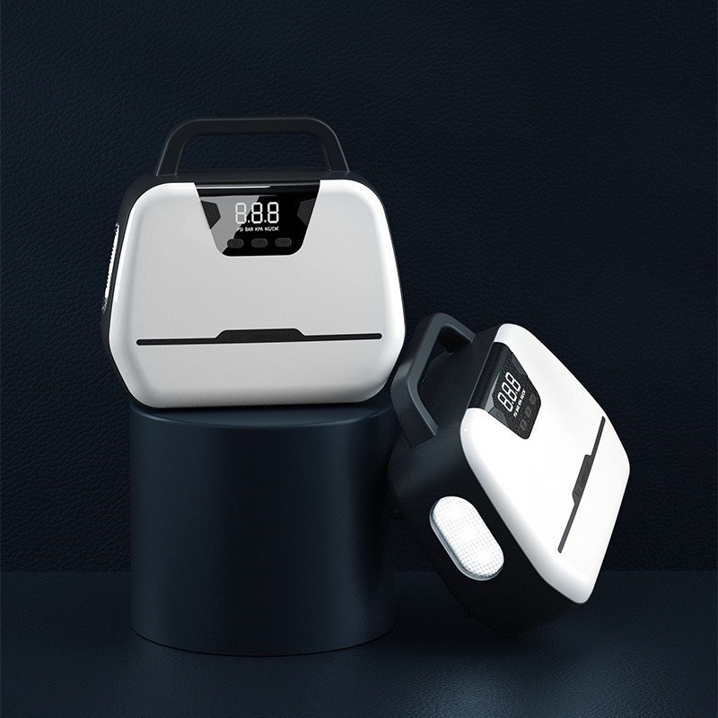 Bơm lốp xe ô tô, xe hơi tự động ngắt khi bơm đầy AIR COMPRESSOR ATJ-1866, có đèn chiếu sáng- BẢO HÀNH 3 THÁNG!