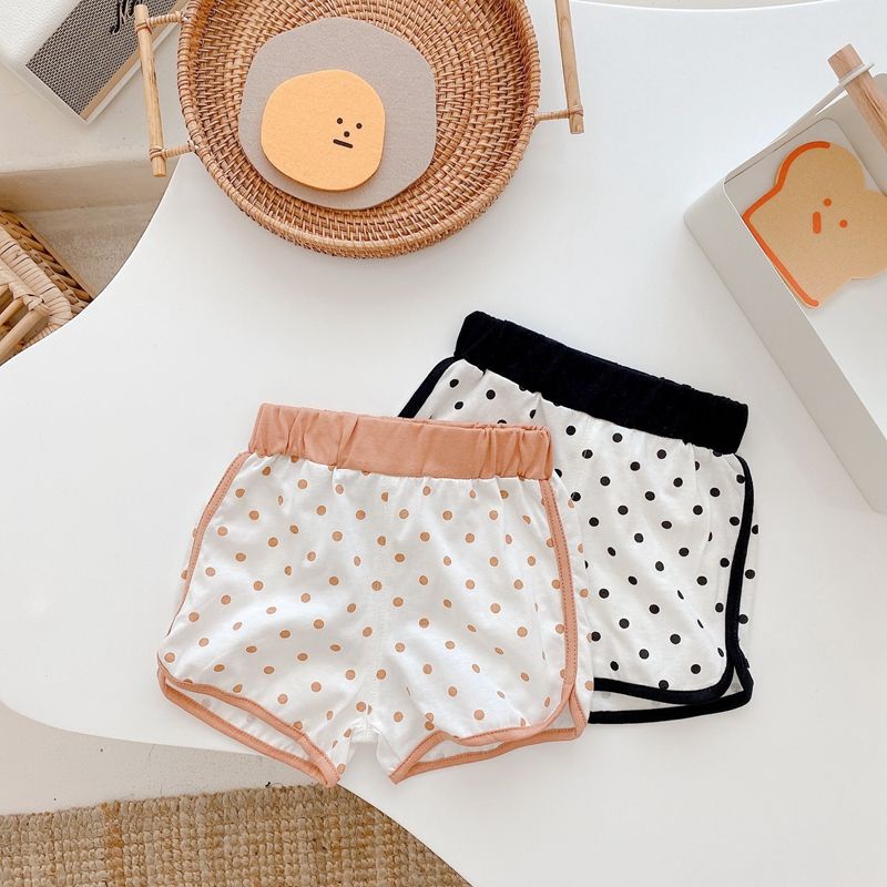 Set Áo Sát Nách Chấm Bi Và Quần Short Họa Tiết Hoạt Hình Thời Trang Mùa Hè Cho Bé Gái