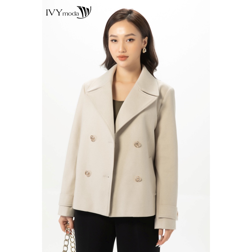 [NHẬP WABRTL5 GIẢM 10% TỐI ĐA 50K ĐH 250K ]Áo khoác dạ nữ 4 khuy IVY moda MS 67B9160