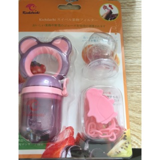 Túi tập nhai chống hóc có dây kẹp (tặng kèm 2 túi thay thế)