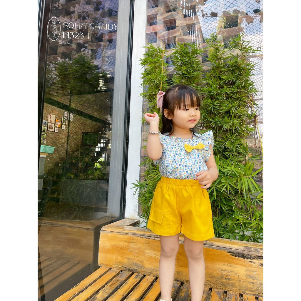 Set Bộ Áo Smock Đính Nơ Quần Linen Túi Mềm Sofiacandy Xinh Đẹp [Có sẵn]