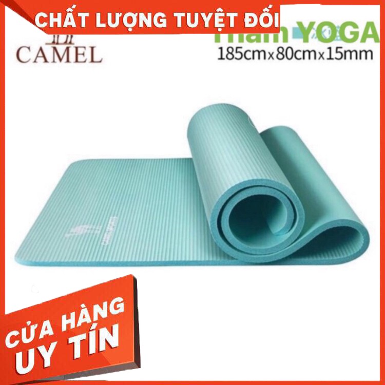 Thảm tập YOGA, GYM hiệu CAMEL (KT 185*80m dày 1,5mm ) có kèm hình có ảnh thật minh hoạ - Hàng nhập khẩu