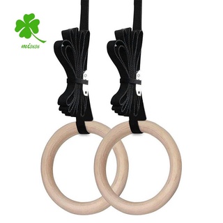 Gymnastic Rings for olympic Gym Rings with Heavy Duty Adjustable Straps Wooden Gym Rings for Pull Ups and Dips
