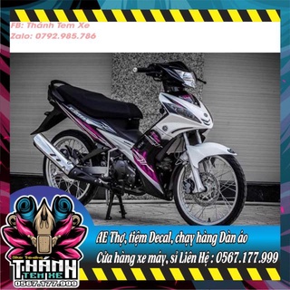 Tem Exciter 2006 mẫu lửa tím rời cho xe đen trắng (bộ)