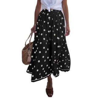Chân Váy Maxi Lưng Thun Chấm Bi Thời Trang Nữ Tính